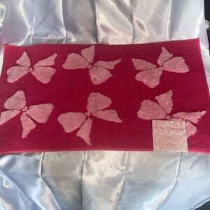 Betsey Johnson Pink Bows Pink Plush Bath Mat Rug 🎀